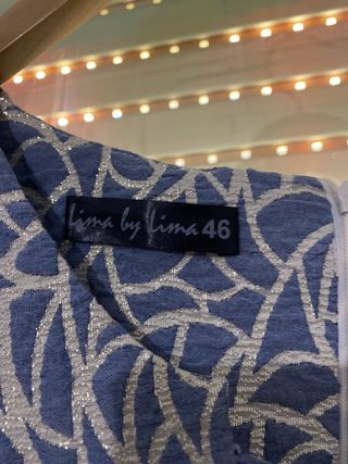 Vestido elegante azul y plateado talla XXXL