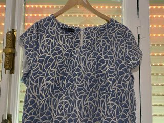 Vestido elegante azul y plateado talla XXXL