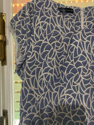 Vestido elegante azul y plateado talla XXXL