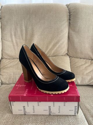 Tacones negros terciopelo Centro