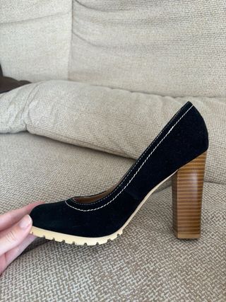 Tacones negros terciopelo Centro