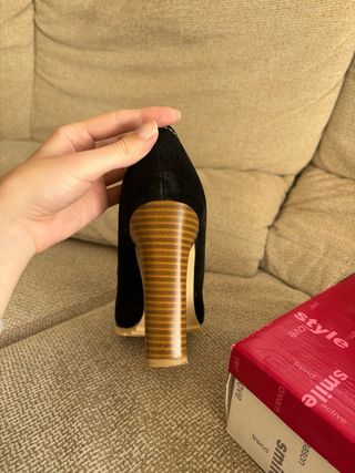Tacones negros terciopelo Centro