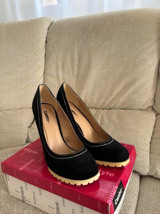 Tacones negros terciopelo Centro