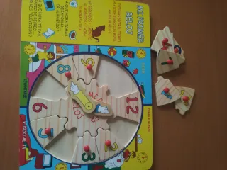 Reloj Puzzle Madera Educativo