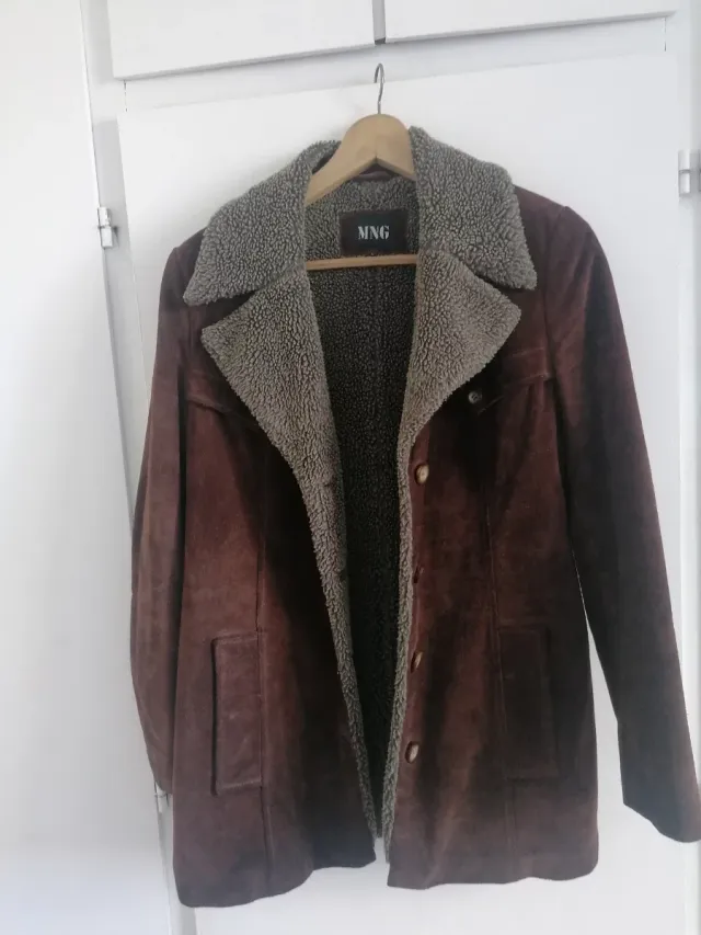 Abrigo MNG Piel Vuelta Marrón