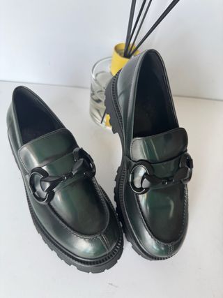 Mocassini Clesse Pelle Verde Tg 37