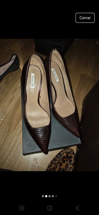 Zapatos de tacón Massimo Dutti piel marrón T40