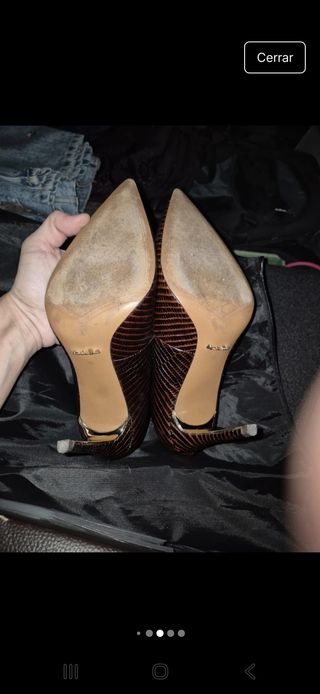 Zapatos de tacón Massimo Dutti piel marrón T40