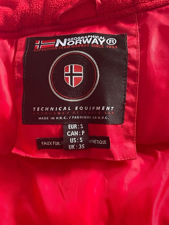 Abrigo Geographical Norway Rojo