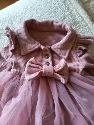 Vestido de Bebé Shein Rosa Tule Laço