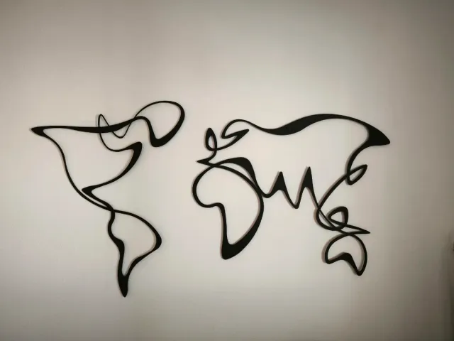 Decoración Mapa Mundo Forjado Negro