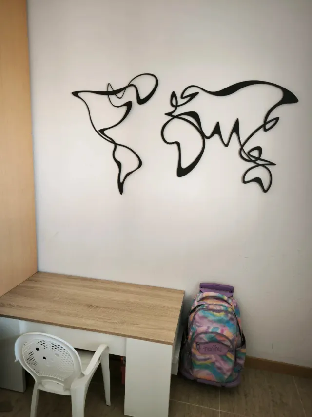 Decoración Mapa Mundo Forjado Negro