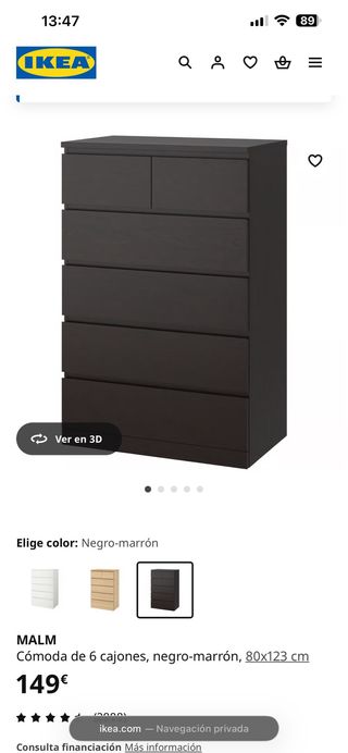 Cómoda Ikea Malm 6 cajones
