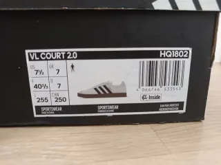 Adidas VL Court 2.0 Talla 40.5 Beige/Marrón