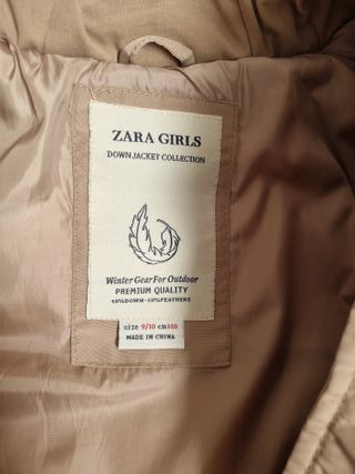 Abrigo acolchado Zara Girls beige