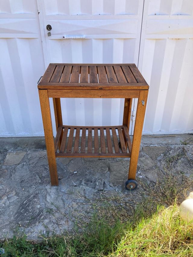 Mesa auxiliar madera para BBQ