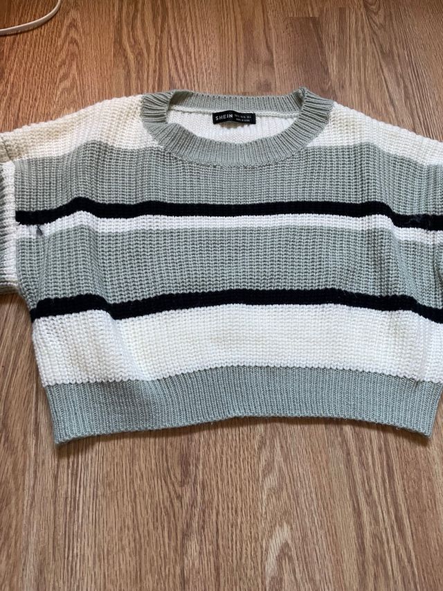 Jersey SHEIN rayas verde blanco M