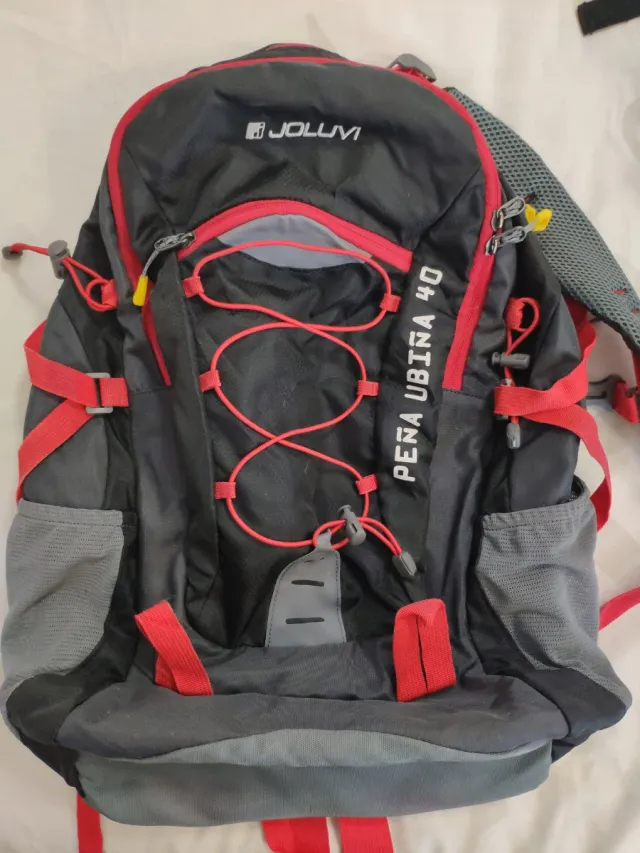 Mochila Joluvi Peña Ubiña 40L Negra/Roja