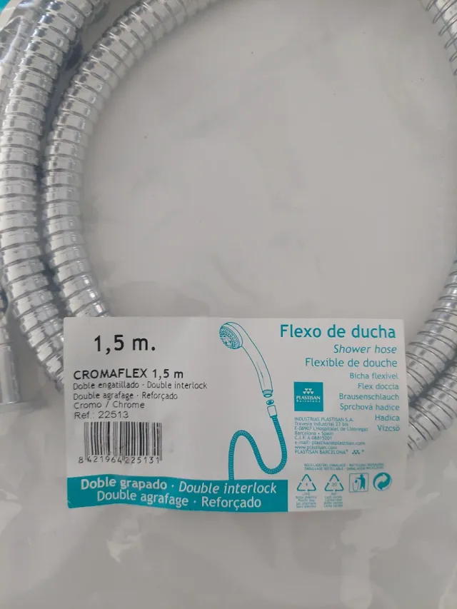 Flexo Ducha y Soporte Cromo