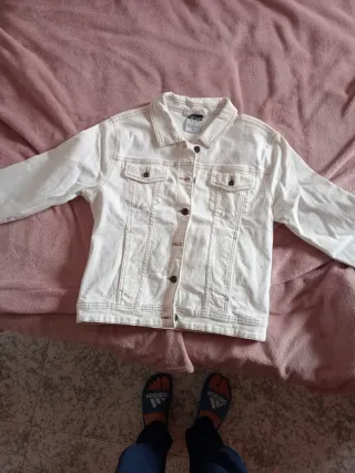 Chaqueta tejana blanca Talla L