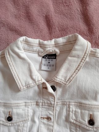 Chaqueta tejana blanca Talla L