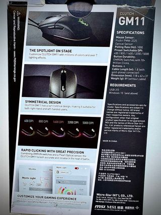 Ratón Gaming MSI Clutch GM11 RGB