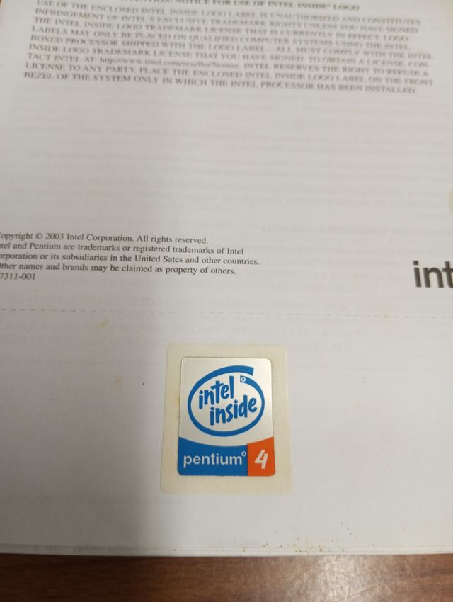 Etiqueta Intel Pentium 4