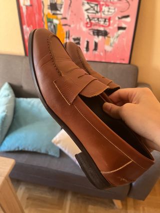 Zapatos de piel marrón talla 38 marca Zendra