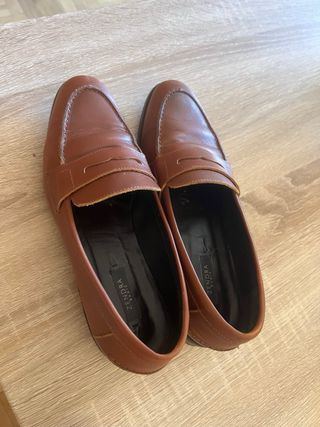 Zapatos de piel marrón talla 38 marca Zendra