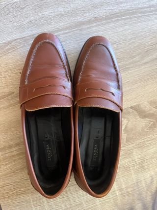 Zapatos de piel marrón talla 38 marca Zendra