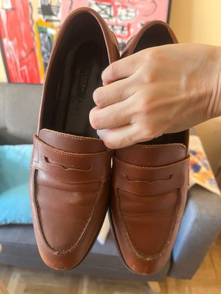 Zapatos de piel marrón talla 38 marca Zendra