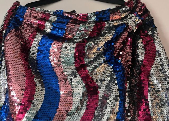 Minifalda Lefties Lentejuelas Multicolor Talla L