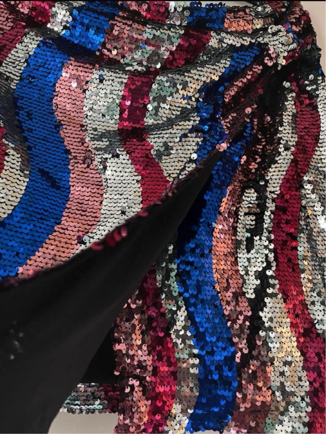 Minifalda Lefties Lentejuelas Multicolor Talla L