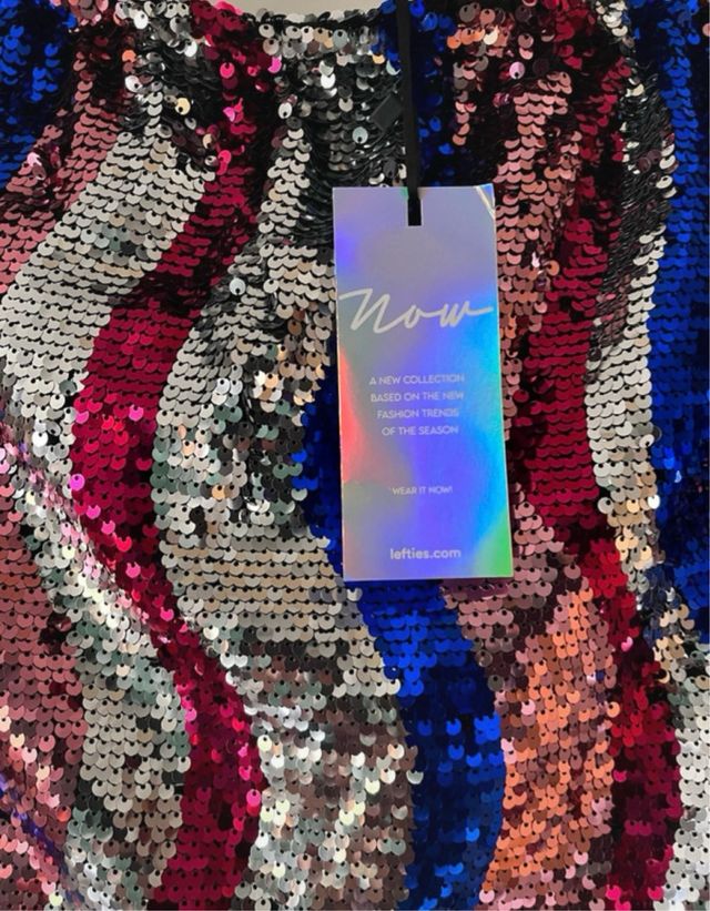 Minifalda Lefties Lentejuelas Multicolor Talla L