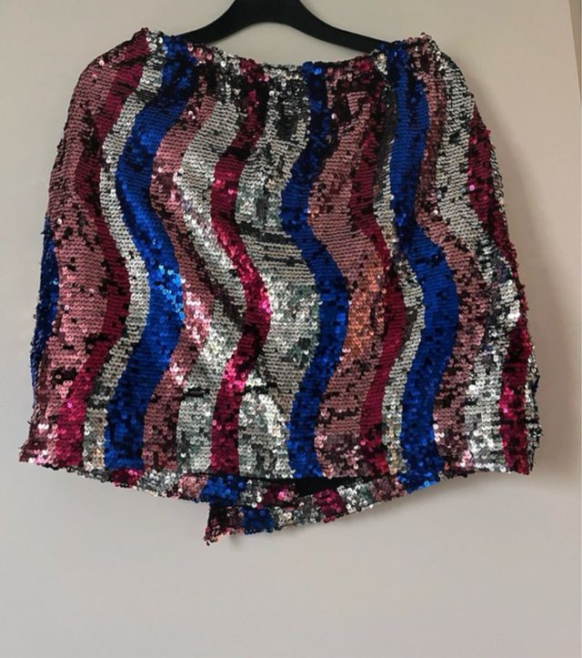 Minifalda Lefties Lentejuelas Multicolor Talla L