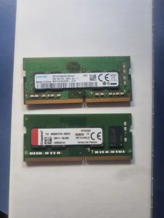 2x 8GB DDR4 RAM Módulos (Samsung & Kingston)