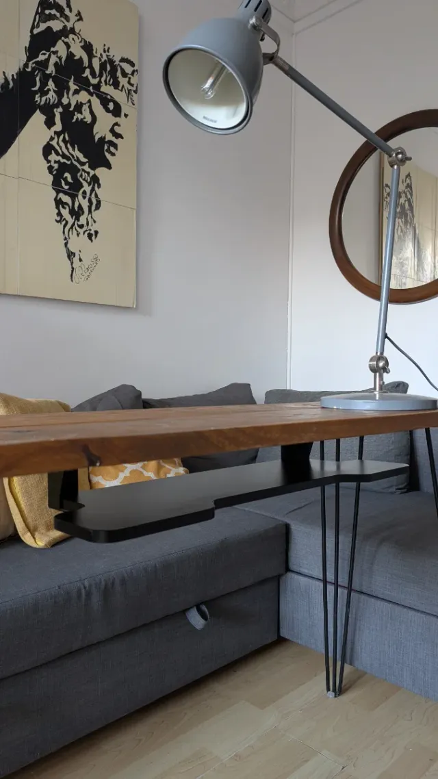 Escritorio madera y metal diseño