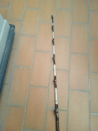 Caña de barco con carrete de poleas