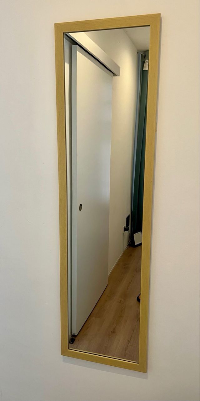 Espejo 125x35cm con marco de color madera 