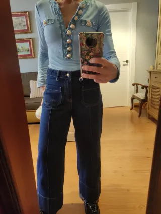 Pantalón vaquero Zara azul