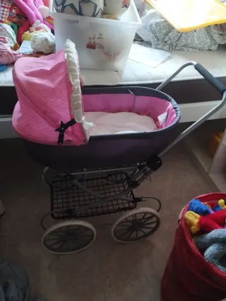 Carrito de juguete para bebé rosa