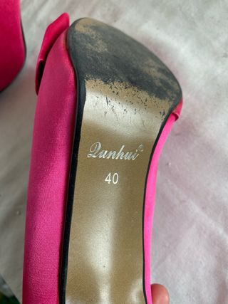 Zapatos tacón rosa y bolso fiesta T40