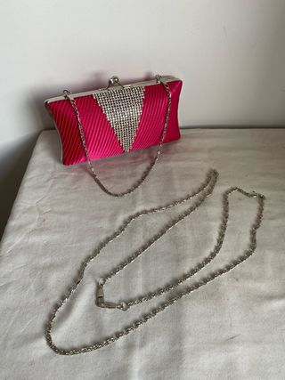 Zapatos tacón rosa y bolso fiesta T40