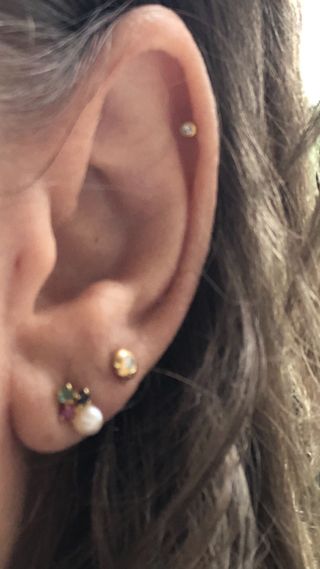 Pendientes Oro 18k con Gemas y Perlas