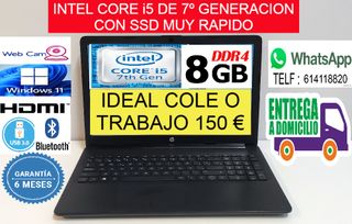 Portátil Intel Core i5 7ª Gen 8GB RAM SSD