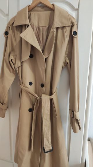 Gabardina Beige Algodón Talla L