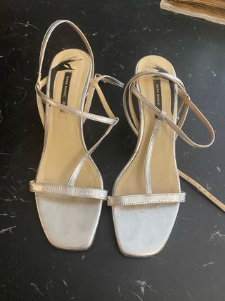 Sandalias Zara Plataforma Tira Fina Talla 37
