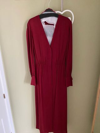 Vestido Massimo Dutti Burdeos Talla 36, nuevo