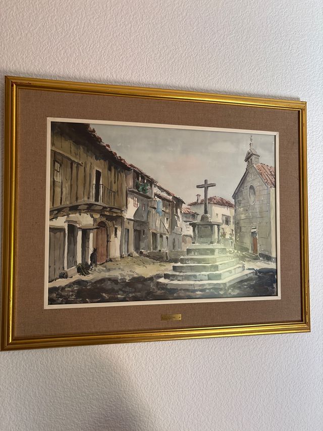 Cuadro Rejano con marco dorado