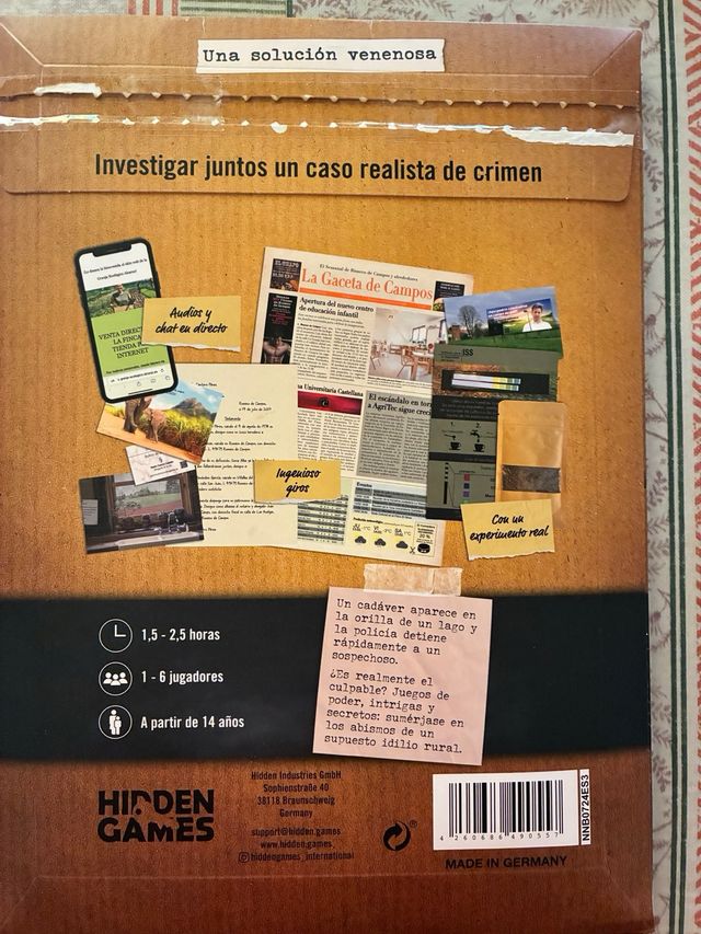 Juego de mesa Hidden Games: Una solución venenosa